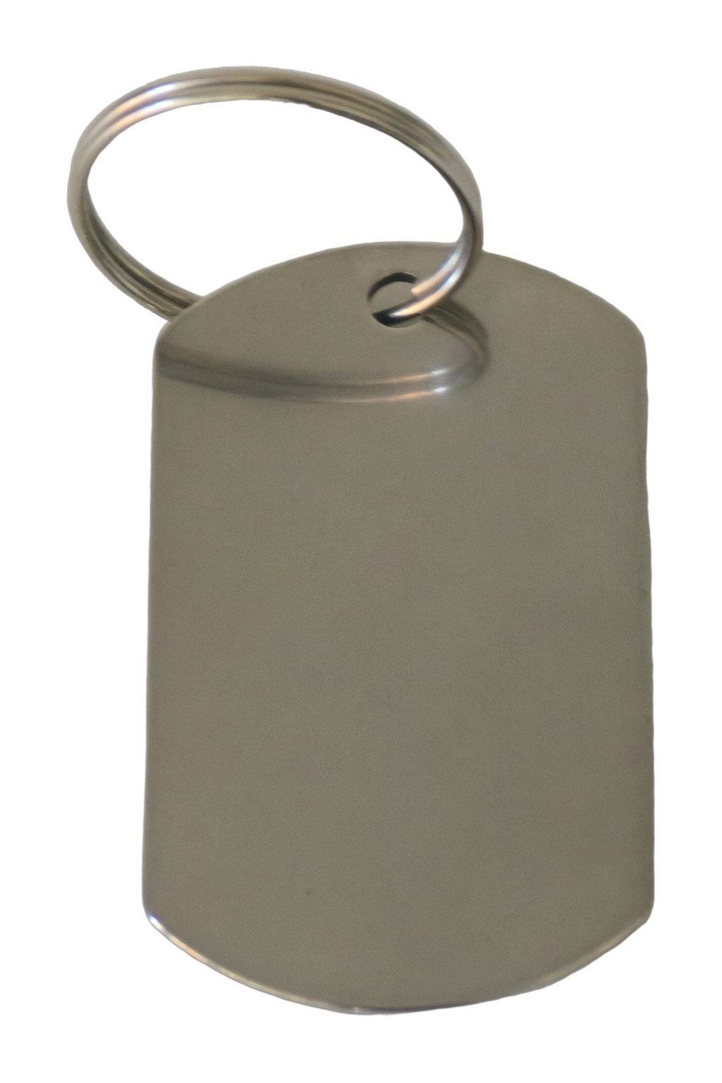 Stainless steel keyring, dog tag, plain and unengraved