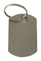 Stainless steel keyring, dog tag, plain and unengraved