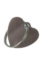 Stainless steel keyring, heart, plain and unengraved