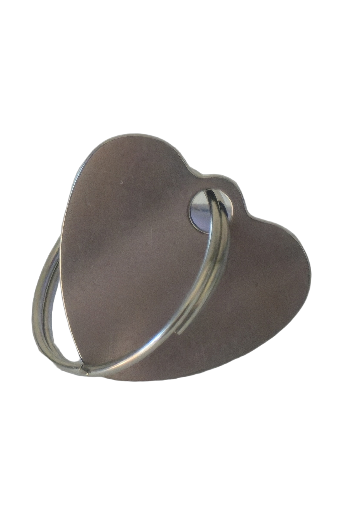 Stainless steel keyring, heart, plain and unengraved
