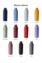 The eleven colours, named: Navy, Sky Blue, White, Mustard, Sage Green, Burgundy, Red, Lilac, Dusty Pink, Black, Grey